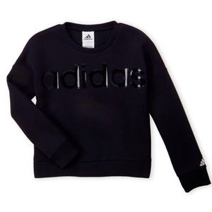 Adidas Girls Logo Graphic Cropped Sweater